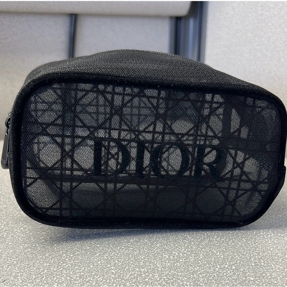Dior Black Mesh Cosmetic Bag